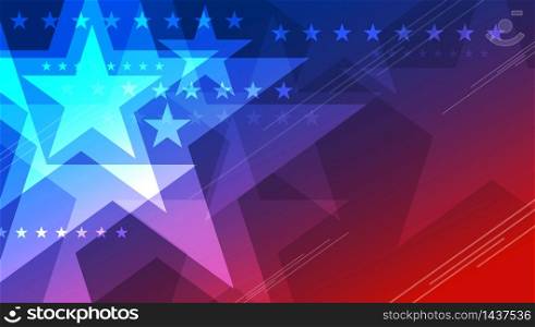 Abstract USA background design of star for 4th of july Independence day vector illustration