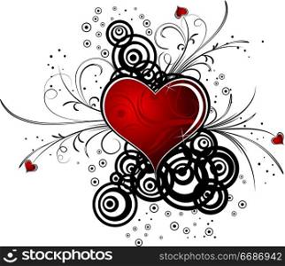 Abstract valentine&acute;s background with hearts, vector
