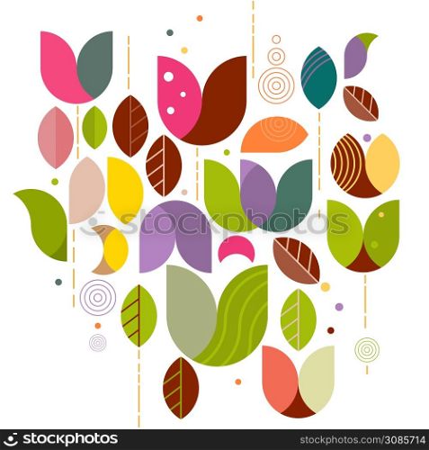 abstract variety floral graphic background on white for corporate business identity decoration design, card, packaging. vector illustration