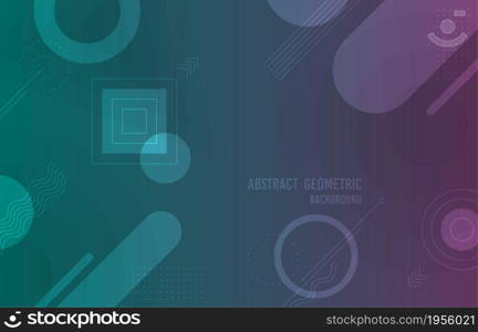 Abstract various geometric shape design pattern on gradient color template. Overlapping for cover, copy space of text background. illustration vector