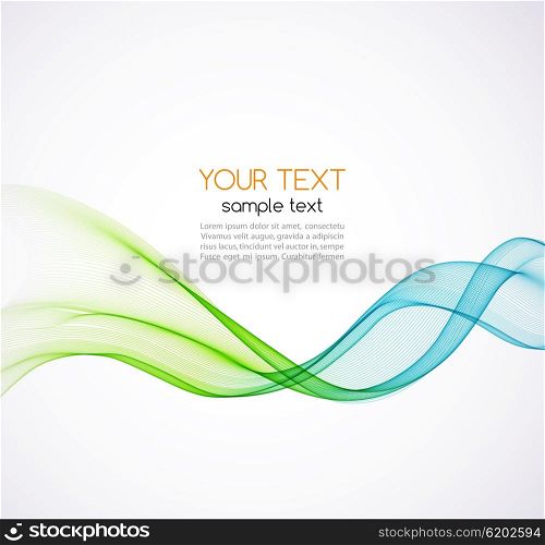 Abstract vector background, blue and green transparent waved lines for brochure, website, flyer design. Blue and green smoke wave. Blue and green wavy background