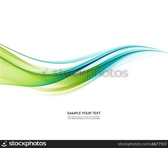 Abstract vector background, blue and green waved lines for brochure, website, flyer design. Transparent smooth wave