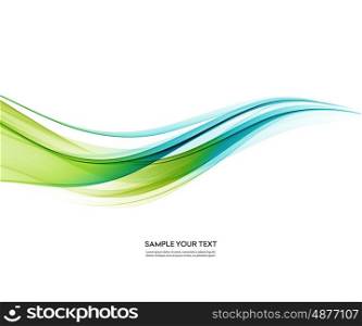 Abstract vector background, blue and green waved lines for brochure, website, flyer design. Transparent smooth wave