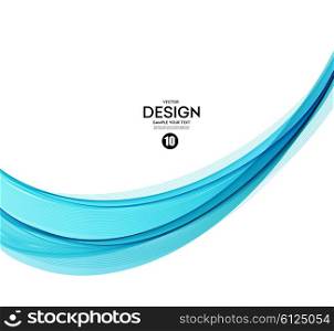 Abstract vector background, blue transparent waved lines for brochure, website, flyer design. Blue smoke wave. Blue wavy background