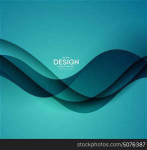 Abstract vector background, blue waved lines for brochure, website, flyer design. Transparent water wave. Science or technology design