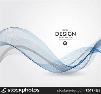 Abstract vector background, blue waved lines for brochure, website, flyer design. Transparent water wave. Science or technology design
