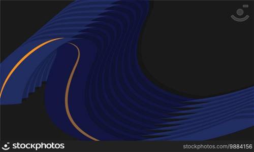 Abstract vector background design with blue wavy parallel shapes