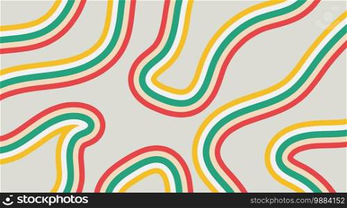 Abstract vector background design with irregular wavy lines in pastel colors