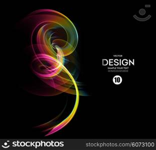 Abstract vector background, fractal futuristic wavy illustration eps10