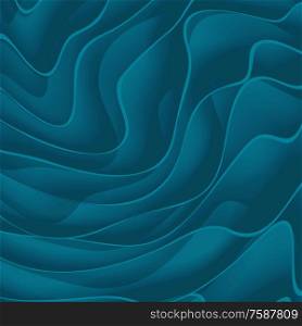 Abstract vector background from blue paper waves.