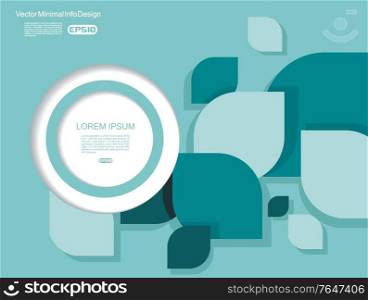 Abstract vector background from blue petals with white frame.