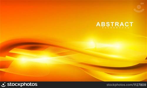 abstract vector background. golden waves with yellow light. design for any background