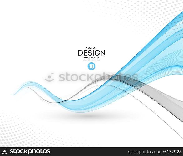 Abstract vector background, gray and blue waved lines for brochure, website, flyer design. illustration eps10