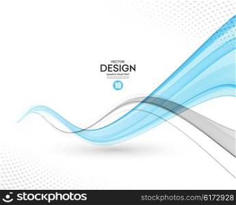 Abstract vector background, gray and blue waved lines for brochure, website, flyer design. illustration eps10