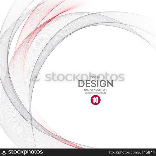 Abstract vector background, gray and red waved lines for brochure, website, flyer design. illustration eps10