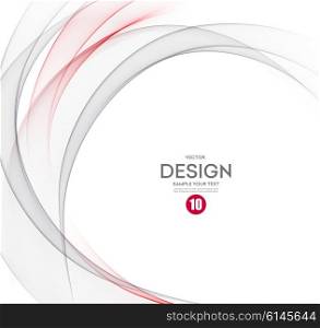 Abstract vector background, gray and red waved lines for brochure, website, flyer design. illustration eps10