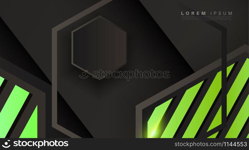 abstract vector background . gray hexagon with shadow and light.Vector Illustration For Wallpaper, Banner, Background, Card, landing page , etc