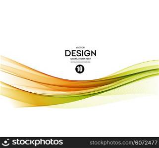 Abstract vector background, green and orange waved lines for brochure, website, flyer design. illustration eps10