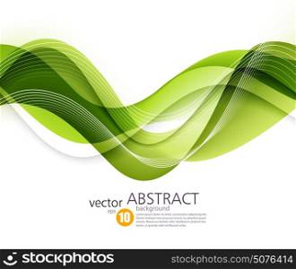 Abstract vector background, green waved lines for brochure, website, flyer design. Transparent wave. Fresh design