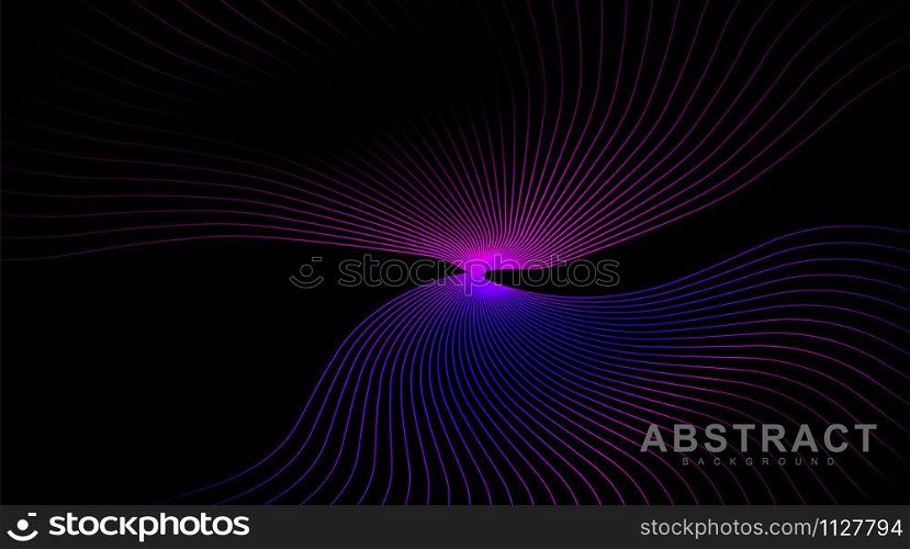 abstract vector background. line pattern with blue pink gradient. illustration of a dark glowing vector design