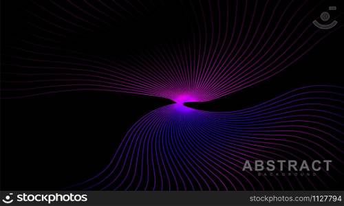 abstract vector background. line pattern with blue pink gradient. illustration of a dark glowing vector design