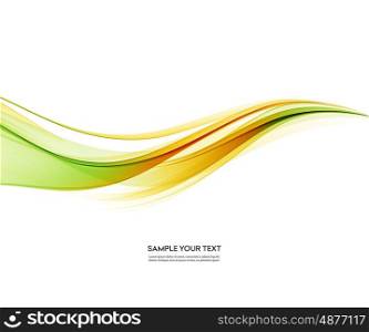 Abstract vector background, orange and green waved lines for brochure, website, flyer design. Fresh wave