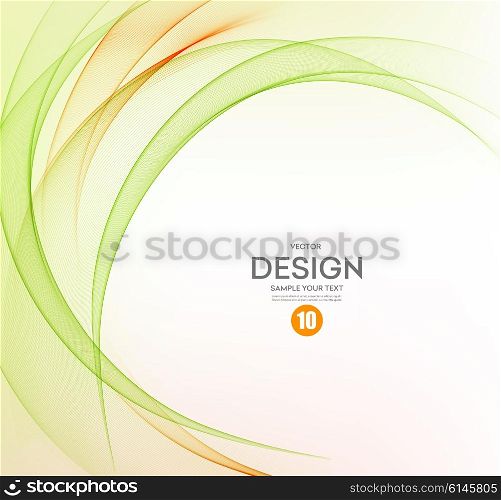 Abstract vector background, orange and green waved lines for brochure, website, flyer design. illustration eps10