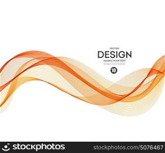 Abstract vector background, orange waved lines for brochure, website, flyer design. Transparent wave. Science or technology design