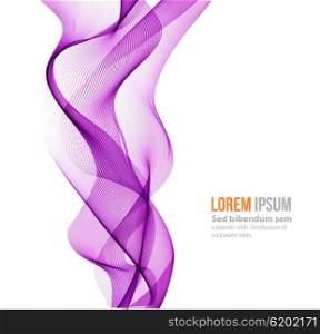 Abstract vector background, purple transparent waved lines for brochure, website, flyer design. purple smoke wave. purple wavy background