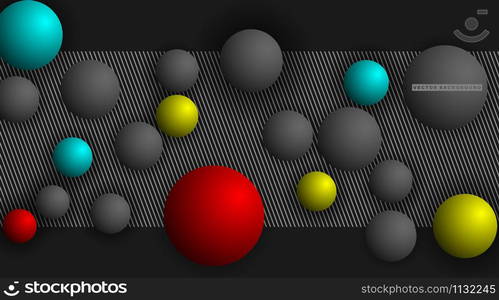 Abstract vector background. Seamless 3D Sphere Pattern. Vector Illustration For Wallpaper, Banner, Background, Card, landing page , etc