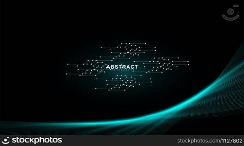 abstract vector background. wave lines and lines connecting points. design technology
