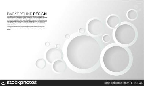 abstract vector background. white circle rings with overlapping shadows. design illustration
