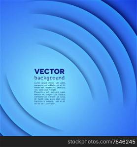 Abstract vector background with blue paper layers
