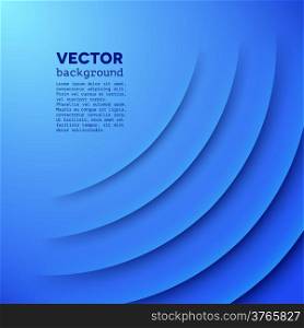 Abstract vector background with blue paper wave