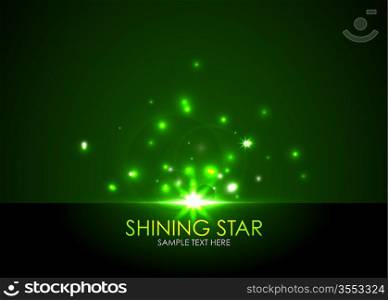 Abstract vector background with bright shining star