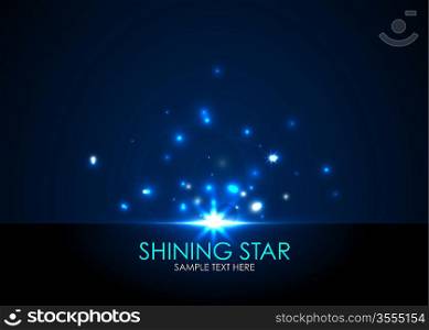 Abstract vector background with bright shining star