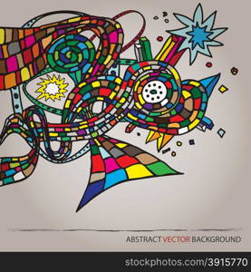 Abstract vector background with cartoon form