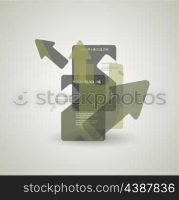 Abstract vector background with colorful transparent arrows.