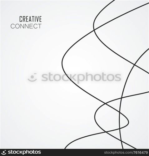 Abstract vector background with connected smooth lines.. Abstract vector background with connected smooth lines