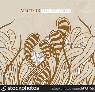 abstract vector background with fantasy plants