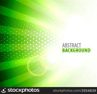 Abstract vector background with light on green