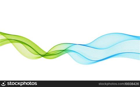 Abstract vector background with smooth color wave. Smoke wavy lines. Abstract vector background with smooth color wave