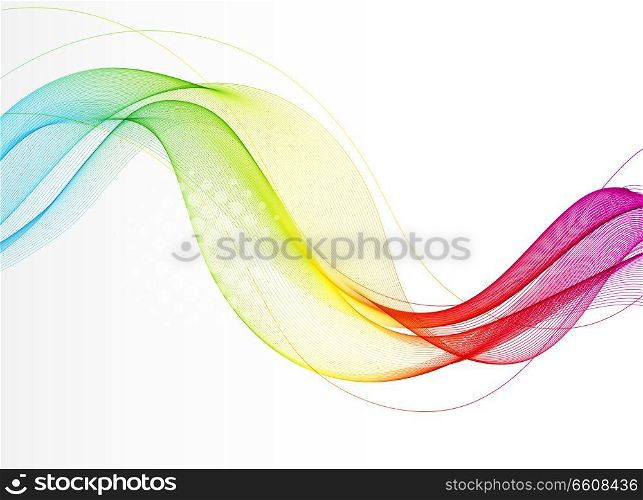 Abstract vector background with smooth color wave. Transparent wavy lines. Abstract vector background with smooth color wave