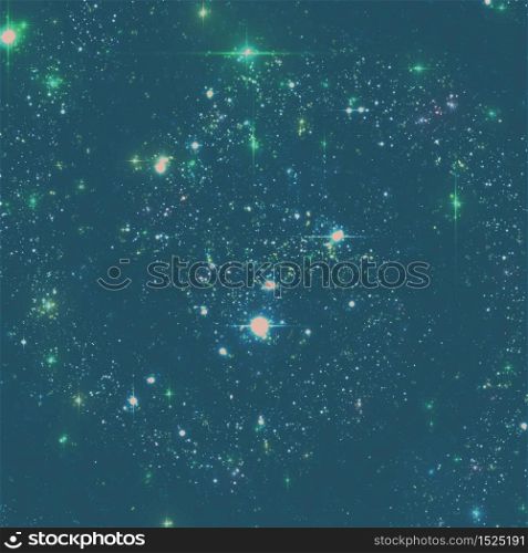 Abstract vector background with stars of distant galaxy. Illustration of deep space. Sparkles of stars and galaxies. Unknown part of cosmos somewhere far away from Earth.