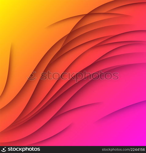 Abstract vector background with yellow, purple and red vibrant colors and shadow ornament