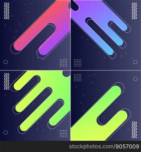 Abstract Vector Backgrounds in Color Pack of 4 Creative Design Collection