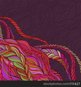abstract vector backgroung. braid hair vector pattern on color background