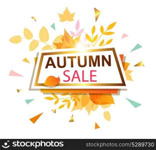Abstract vector banner for seasonal autumn sale in retro style.