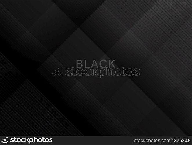 Abstract vector black and gray striped lines pattern on black background. Modern style. Vector illustration