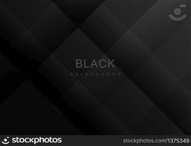 Abstract vector black and gray striped lines pattern on black background. Modern style. Vector illustration